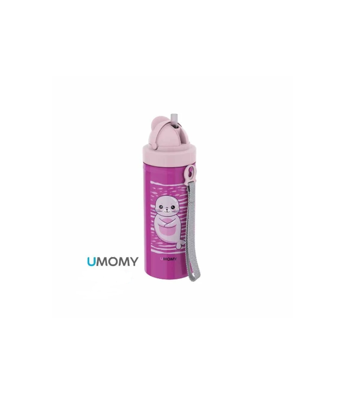 بطری آبمیوه خوری نی دار یومامی طرح فک صورتی 300ml